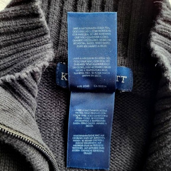 1/4 zip, navy sweater with snowflakes by Karen Scott - Picture 8 of 10